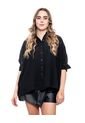 Camisa Manga Larga Cuello Neru Oversized Color Blue de Color Blue