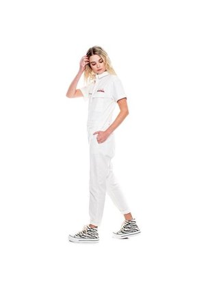 Enterizo Unicolor Bordado Con Elástico En Cintura Color Blue