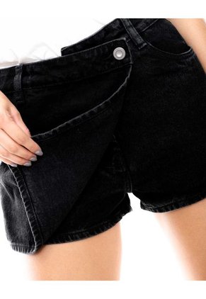 Falda Shorts En Black Denim Color Blue