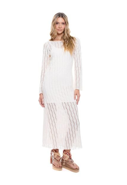 Maxi Vestido Tejido Manga Larga (Incluye Forro) Color Blue