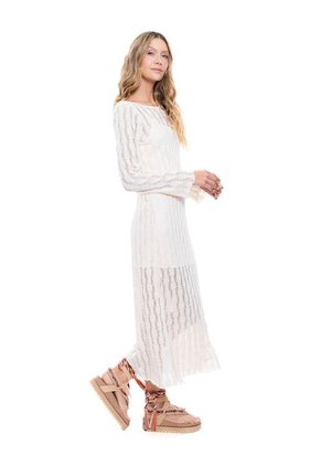 Maxi Vestido Tejido Manga Larga (Incluye Forro) Color Blue