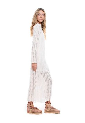 Maxi Vestido Tejido Manga Larga (Incluye Forro) Color Blue