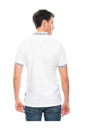 Polo Con Contraste De Color En Cuello Puños Y Perilla Color Blue