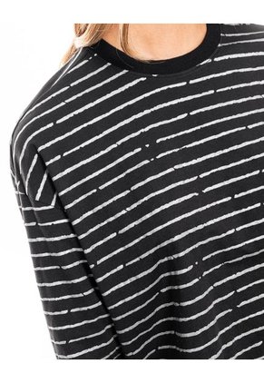 Camiseta Manga Larga Estampado A Rayas Con Brillo Color Blue