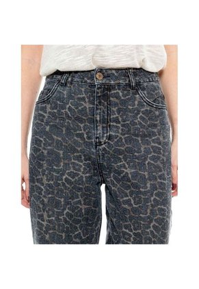 Slouchy Jeans High Waist Estampado Animal Print (Se Sugiere Comprar Una Talla Menos A La Habitual) Color Blue