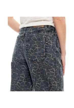 Slouchy Jeans High Waist Estampado Animal Print (Se Sugiere Comprar Una Talla Menos A La Habitual) Color Blue