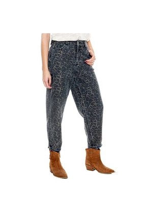 Slouchy Jeans High Waist Estampado Animal Print (Se Sugiere Comprar Una Talla Menos A La Habitual) Color Blue