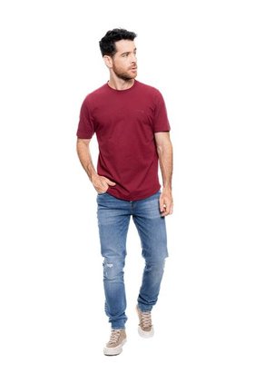 Camiseta Cuello Redondo Con Estampado Punto Corazón Color Blue