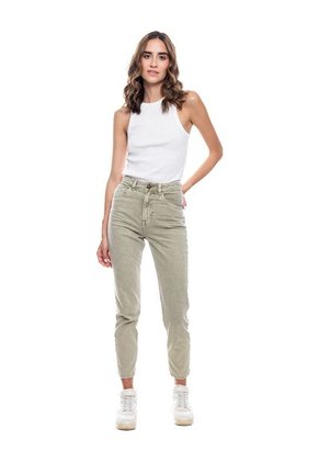 Pantalón Mom Fit High Waist Teñido Old Wash (Se Sugiere Comprar Una Talla Más A La Habitual) Color Blue