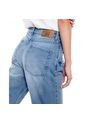 High Waist Slouchy Jeans Tono Medio Con Pinzas En Bota Color Blue de Color Blue