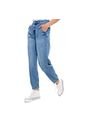 High Waist Slouchy Jeans Tono Medio Con Pinzas En Bota Color Blue de Color Blue