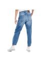 High Waist Slouchy Jeans Tono Medio Con Pinzas En Bota Color Blue de Color Blue