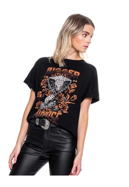 Camiseta Cuello Redondo Con Estampado En Frente Color Blue