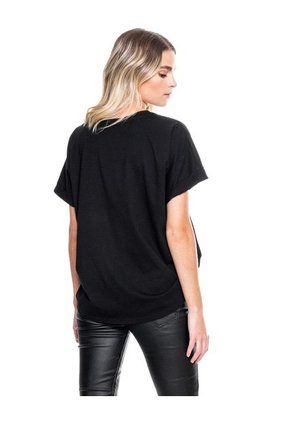 Camiseta Cuello Redondo Con Estampado En Frente Color Blue