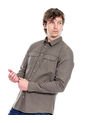 Camisa Manga Larga Con Bolsillos Y Tapas Color Blue de Color Blue