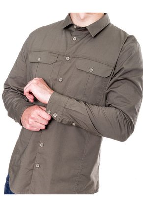 Camisa Manga Larga Con Bolsillos Y Tapas Color Blue