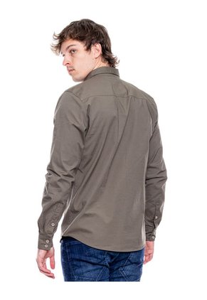Camisa Manga Larga Con Bolsillos Y Tapas Color Blue