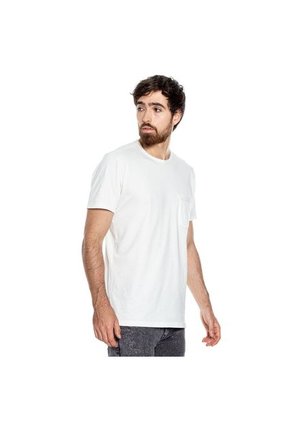 Camiseta Cuello Redondo Con Bolsillo Teñido Old Wash Y Marquilla En Ruedo Color Blue