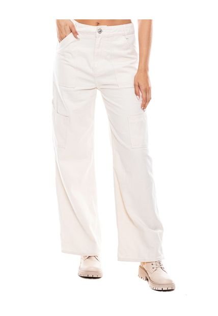 Pantalón Flare High Waist Con Bolsillos Laterales Color Blue