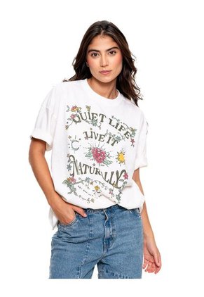 Camiseta Oversized Con Estampado En Frente Color Blue