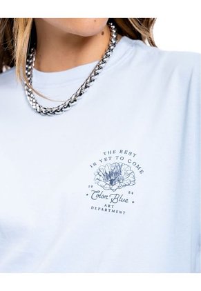 Camiseta Oversized Con Estampado En Frente Color Blue