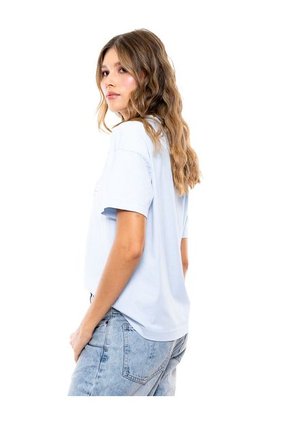 Camiseta Oversized Con Estampado En Frente Color Blue