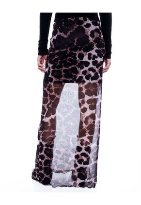 Falda Larga En Malla Animal Print Color Blue