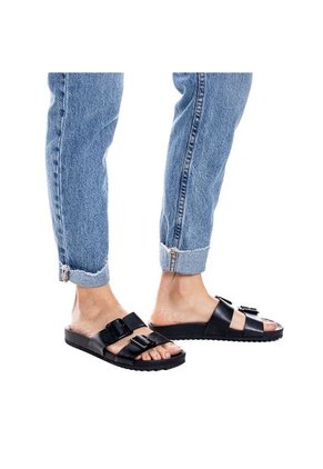 High Waist Straight Jeans Tono Medio Con Bota Desflecada Color Blue