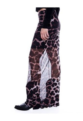 Falda Larga En Malla Animal Print Color Blue