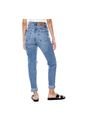 High Waist Straight Jeans Tono Medio Con Bota Desflecada Color Blue de Color Blue
