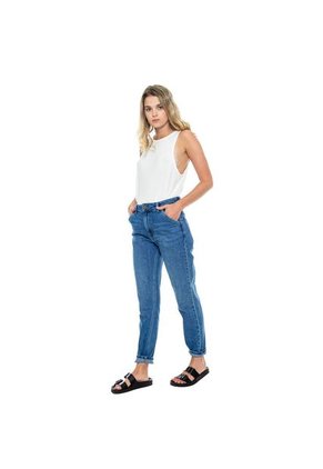 High Waist Skinny Jeans Tono Medio Color Blue