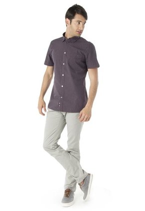 Camisa Color Siete Gris-Rojo
