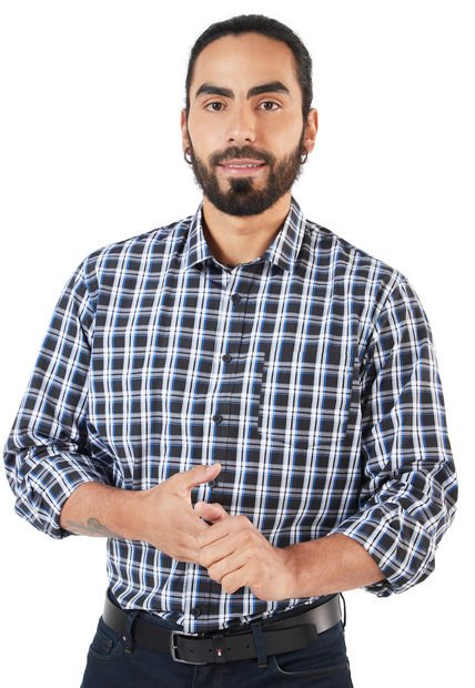 Camisa Negro-Blanco-Azul COLORE