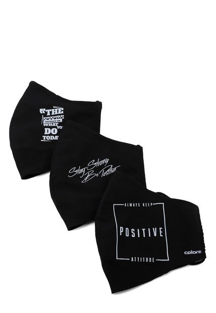 Tapabocas X3 Negro-Blanco COLORE