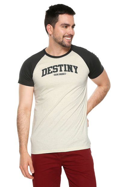 Camiseta Beige-Negro COLORE