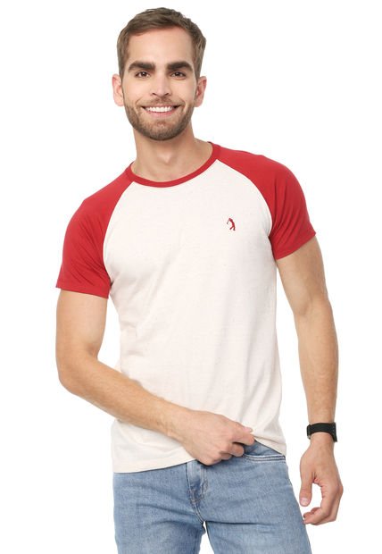 Camiseta Blanco Hueso-Rojo COLORE