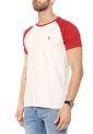Camiseta Blanco Hueso-Rojo COLORE de COLORE