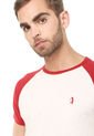 Camiseta Blanco Hueso-Rojo COLORE de COLORE