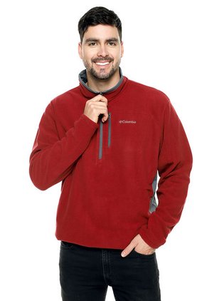 Buzo Vinotinto-Gris Columbia Half Zip Fleece
