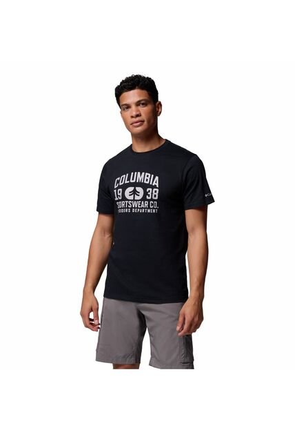 Camiseta Hombre Columbia CSC SEASONAL LOGO TE Negro Columbia