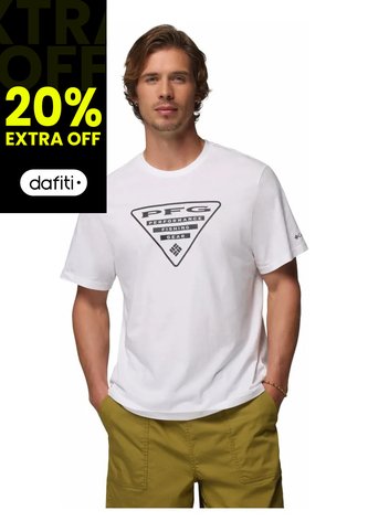 Camiseta Hombre Columbia Pfg Shield Ss Blanco Columbia Columbia