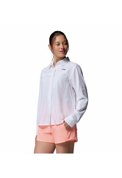 Camisa Mujer Columbia PFG CASTBACK WOVE LS Blanco2 Columbia