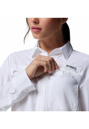 Camisa Mujer Columbia PFG CASTBACK WOVE LS Blanco Columbia