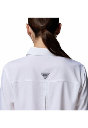 Camisa Mujer Columbia PFG CASTBACK WOVE LS Blanco Columbia