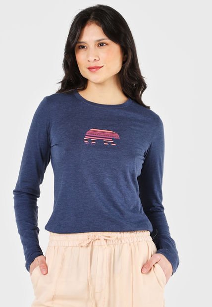 Camiseta Manga Larga Azul Navy Columbia Hidden Haven