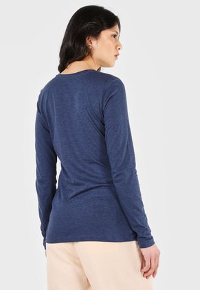 Camiseta Manga Larga Azul Navy Columbia Hidden Haven