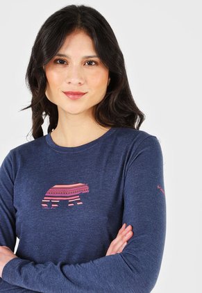 Camiseta Manga Larga Azul Navy Columbia Hidden Haven