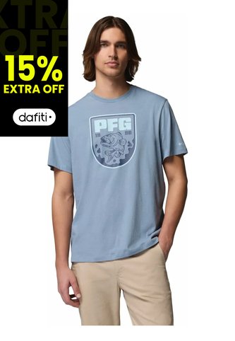 Camiseta Hombre Columbia Pfg Shield Ss Azul Columbia Columbia