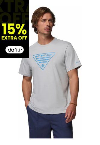 Camiseta Hombre Columbia Pfg Shield Ss Gris Columbia Columbia