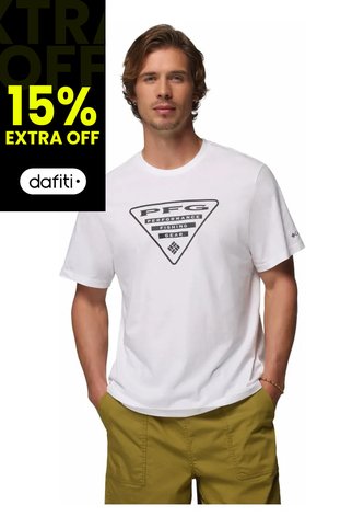 Camiseta Hombre Columbia Pfg Shield Ss Blanco Columbia Columbia
